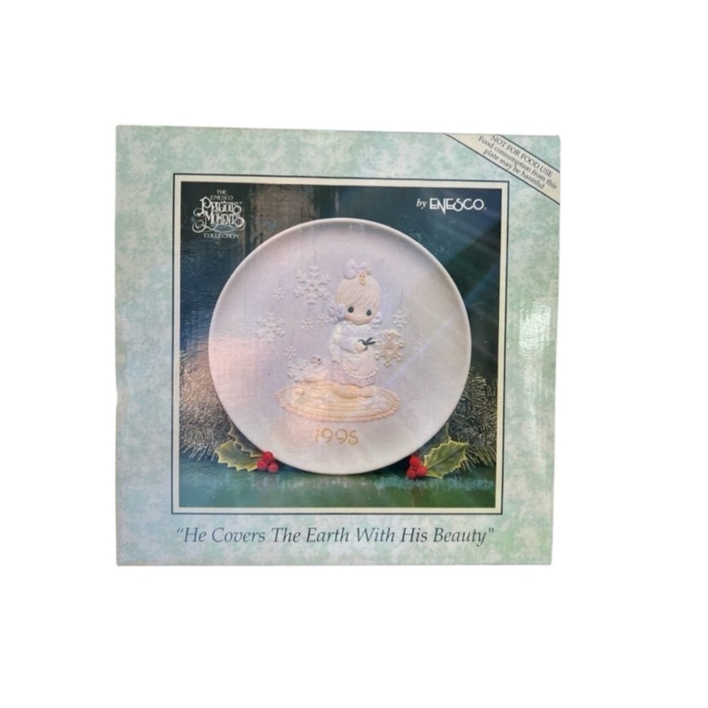 1995 Enesco Precious Moments “He Covers The Earth With His Beauty” Plate